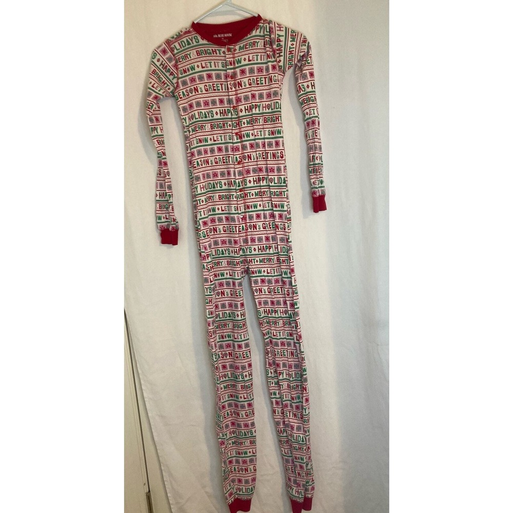 Little Blue House Christmas Pajama Jumpsuit Long Sleeve Footless Holiday Kids 14